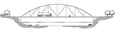 steel through truss diagram side view