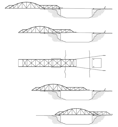 steel through truss roller launch method